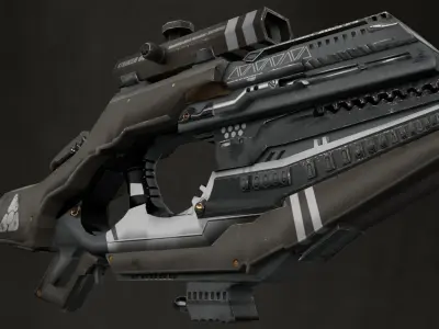Sci Fi Rifle Straiker Low-poly 3D model