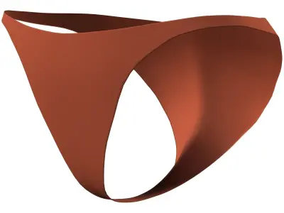 Red Bikini Bottom Low-poly 3D model