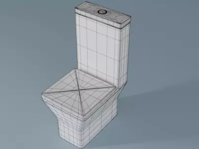 Toilet with Seat - Realistic Bathroom 3D Model Low-poly 3D model