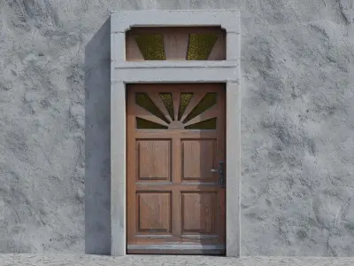 Small Old Door Low-poly 3D model