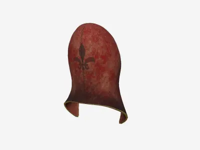 Assassin Mask A07 Red Gold - Character Design Fashion Low-poly 3D model