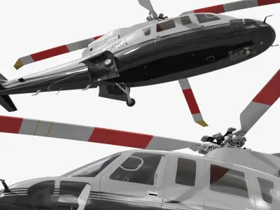  Twin-Engine Sikorsky S-76 Utility Helicopter Grey 