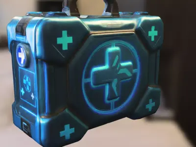 Futuristic Medkit Case Sci-Fi Health  Low-poly 3D model