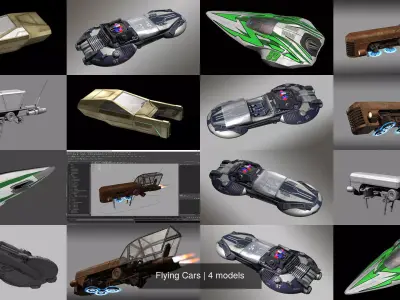 Flying Cars 3D Model Pack