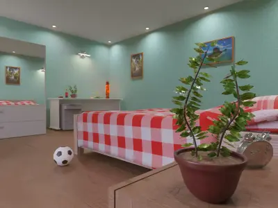 Bright Modern Interior 3D model