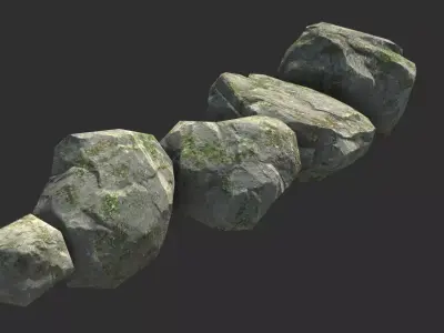 Rocks for MobileGame Low-poly 3D model