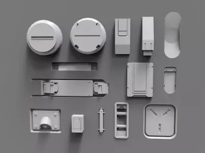 Sci fi trim sheets 7 3D model