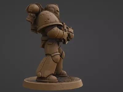 Power Armored Space Trooper with Carbine 3D print model