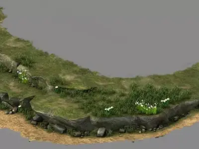 Explore the mountains - hillside - mountain road 5 3D model