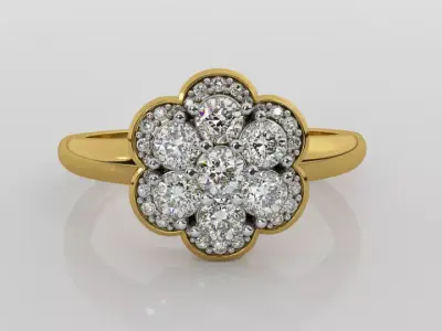 Flower Ultra light wt minimalist Women Ring  3D print model