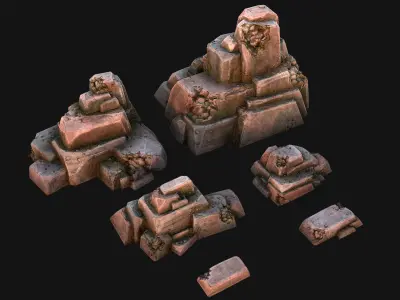 Rocks Stones Pack Low-poly 3D model