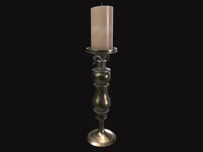 Medieval Candle V02 Low-poly 3D model