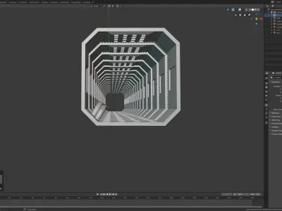 Sci fi tunnel 3D model