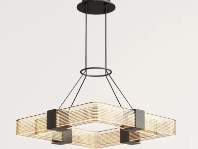 chandelier rectangular pendant light Low-poly 3D model