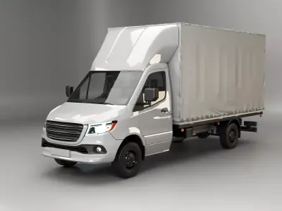 Modern Curtain Tautliner Van 3D model