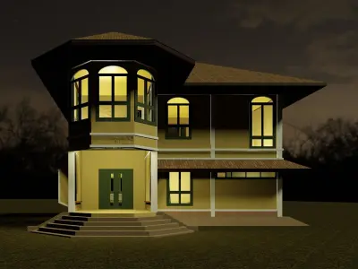 Colonial style house 3D model