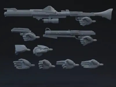 Clone Trooper One-Twelfth Scale Hands 3D print model