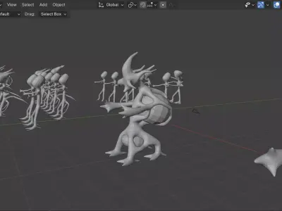 Some Aliens Bio Trees Animals Low-poly 3D model