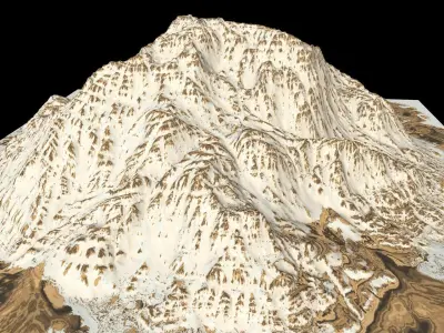 Mountain Desert Low Poly Terrain Rock - 4 OBJ included Low-poly 3D model