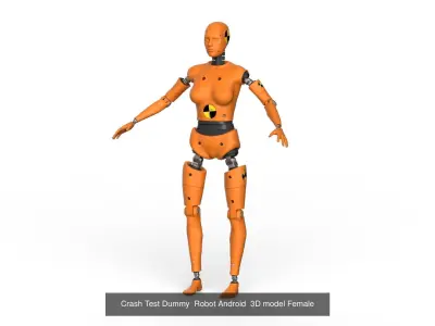  Robot Android  family   Crash Dummy Test 3D model 3D Model Pack