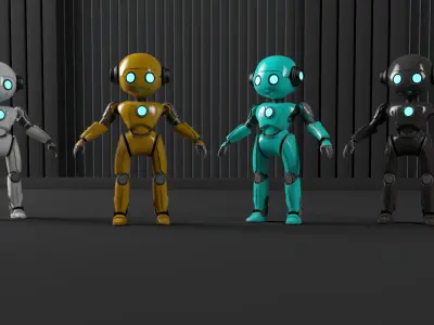 HUMANOID ROBOT Low-poly 3D model