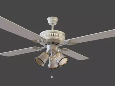 White ceiling fan 3D model