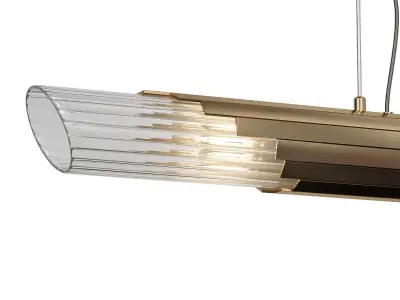 Harpia modern pendant light in brass and glass 3D model