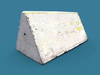 Lowpoly Concrete Barrier Small Low-poly 3D model