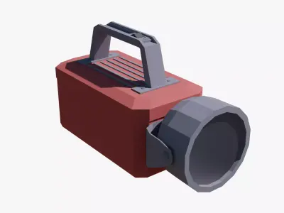 Retro Flashlight Low-poly 3D model
