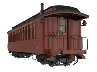  Railroad Passenger Car (Coach); "D&amp;RG Narrow Gauge", circa 1885-1935 