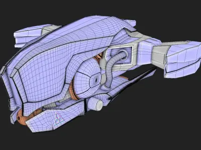 Starlink Spaceship 3D model textured 3D model