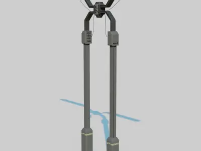 Cyberpunk Street Lamp Double 3D model