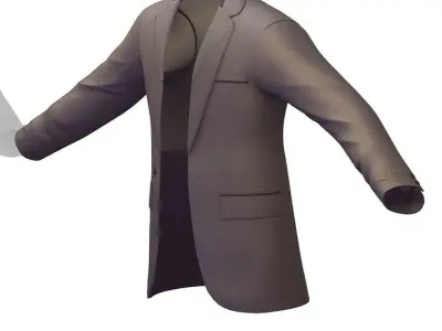 Cartoon High Poly Subdivision Gray Jacket Low-poly 3D model