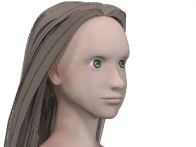 Girl with light gray hair 3D model purchase