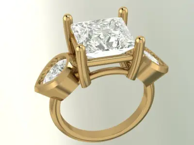 luxuary ring with unique desing 3D print model