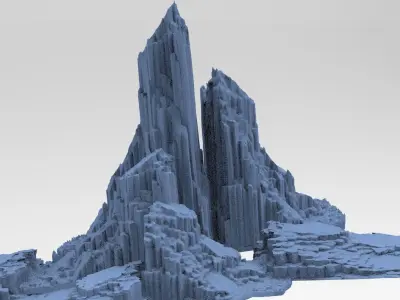 Halo Forerunner Inspired Mountain Rocks 2 3D model