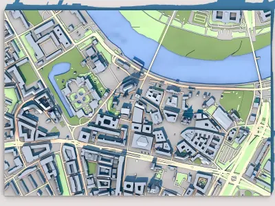 Dresden Cathedral Germany 3D model