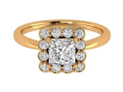 Princess Solitaire Ring 3D print model get