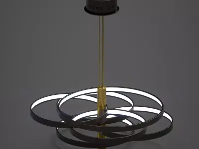 Modern Ring Chandelier Low-poly 3D model