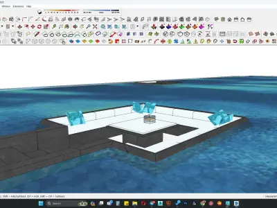 Sunken sitting area 3d model 3D model