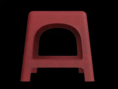 Dirty Plastic Chair Low-poly 3D model