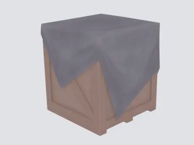 Box Cargo Low Poly stylized handpainted Low-poly 3D model