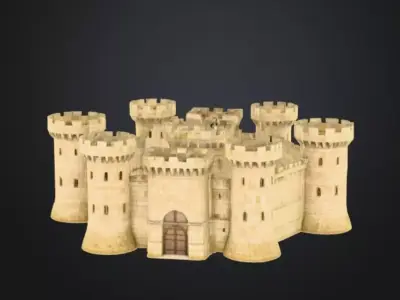 Medieval Fortress Pack Vol 1 Two Stylized Castles Game Ready 3D model