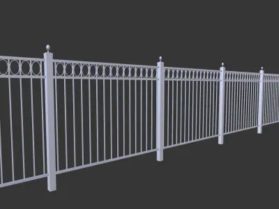 Fence Railings Low-poly 3D model