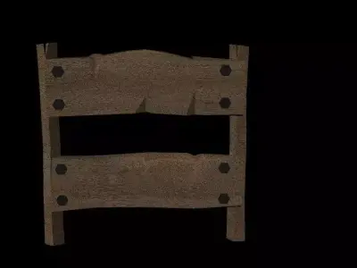 lowpoly fence Low-poly 3D model