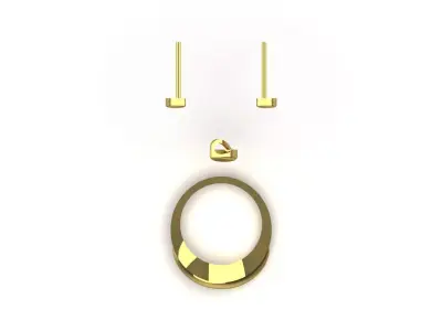 gold set earring pendant ring stl 3dm gs0013 3D print model