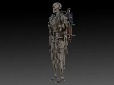 T-800 Terminator 3D Model High-Quality Rigged Low-poly 3D model