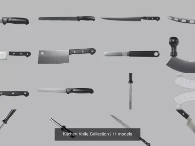 Kitchen Knife Collection 3D Model Pack