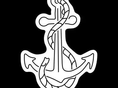 Ship Anchor Neon Sign 3D model