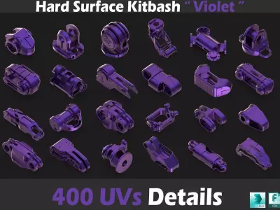 Sci-Fi Hard Surface Kitbash 400 Details 3D model